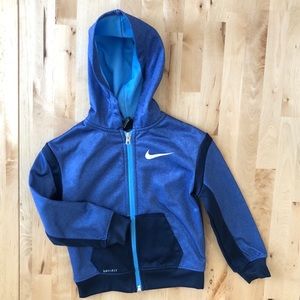 Nike Dri Fit blue hoodie black pockets